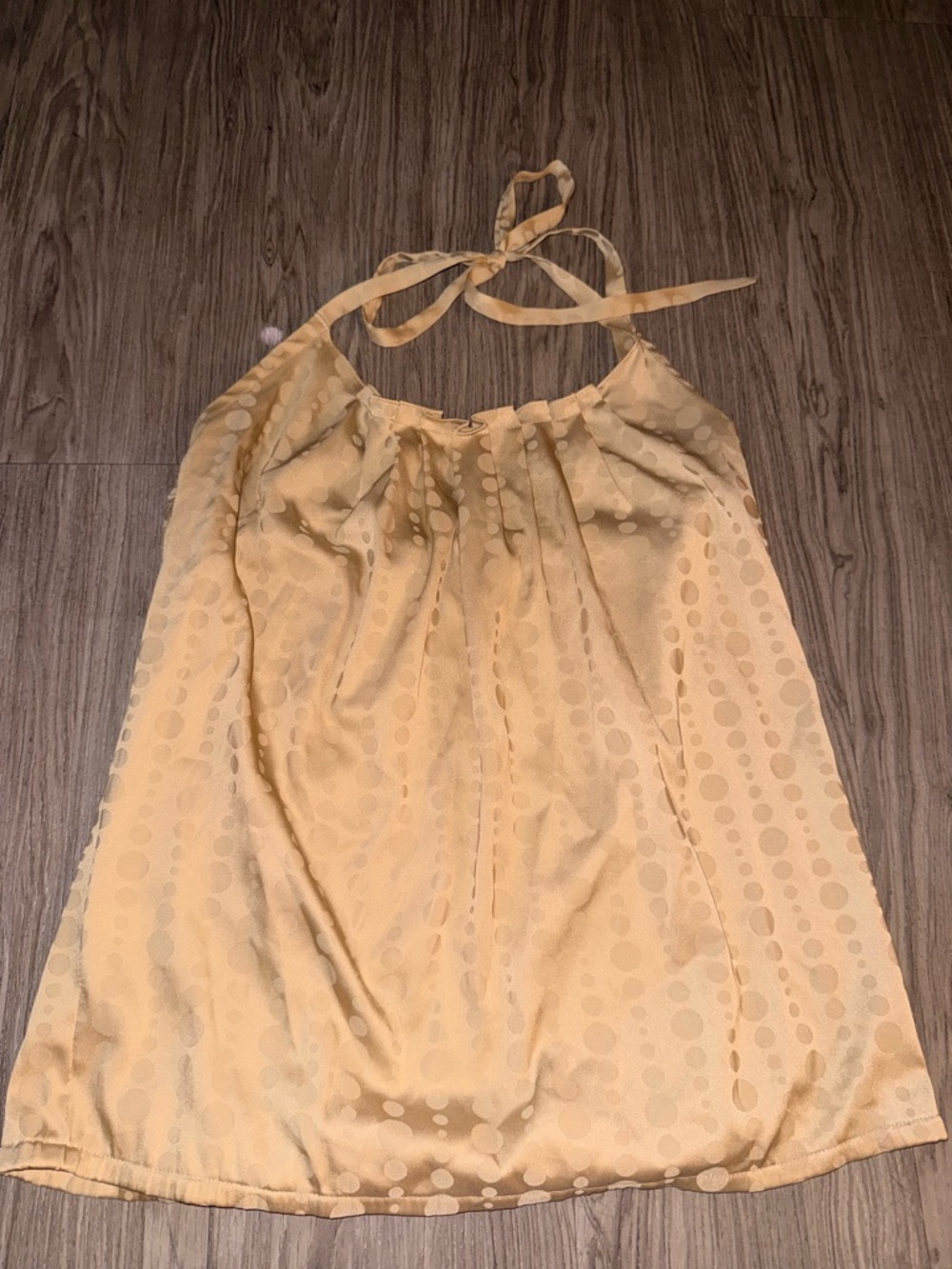 Express Tan Polka Dot Halter Top